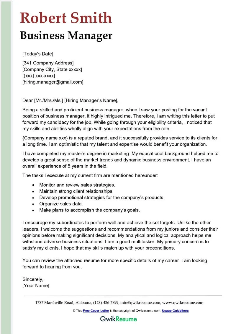 34819 experience cover letter