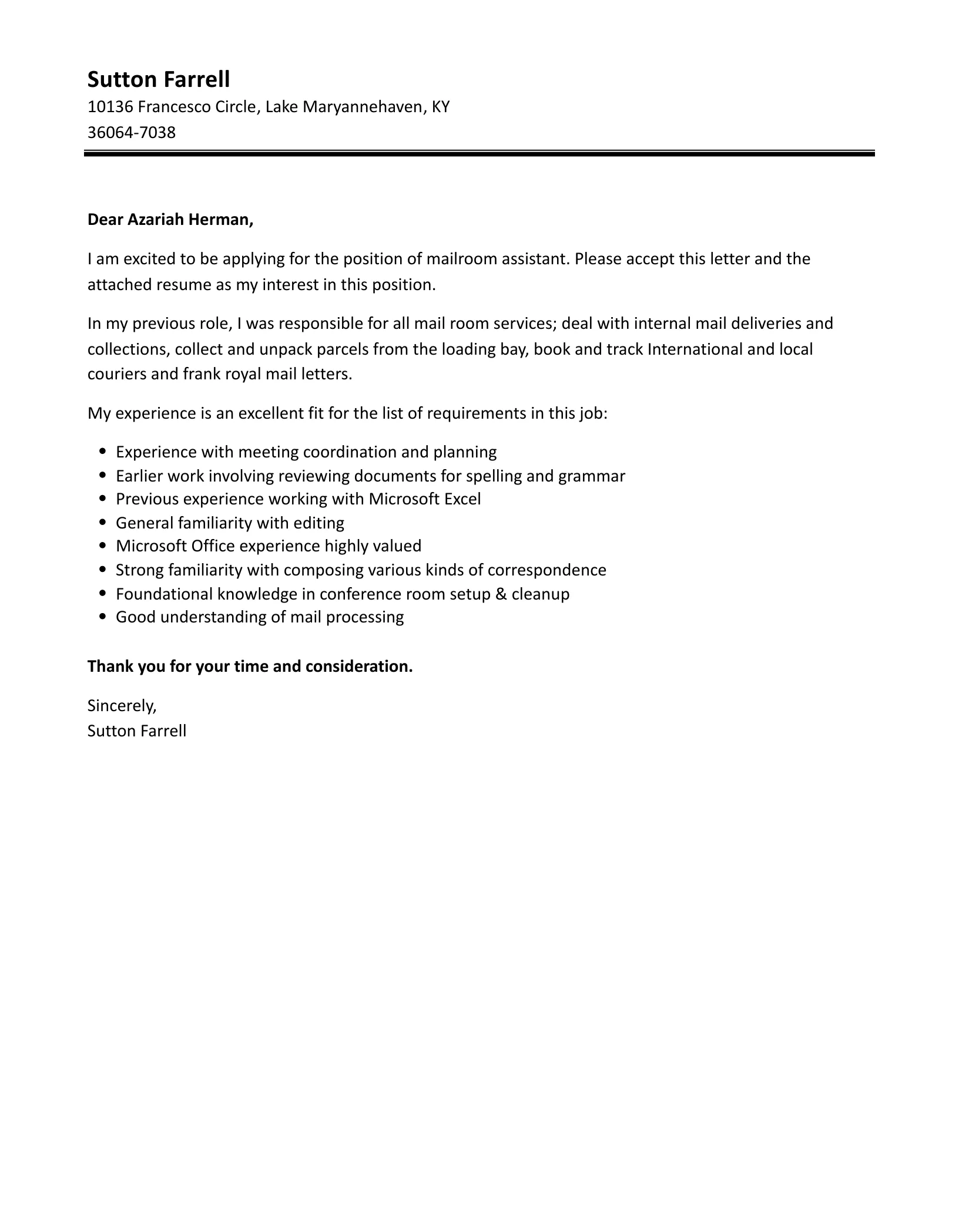 34828 proofreading cover letter