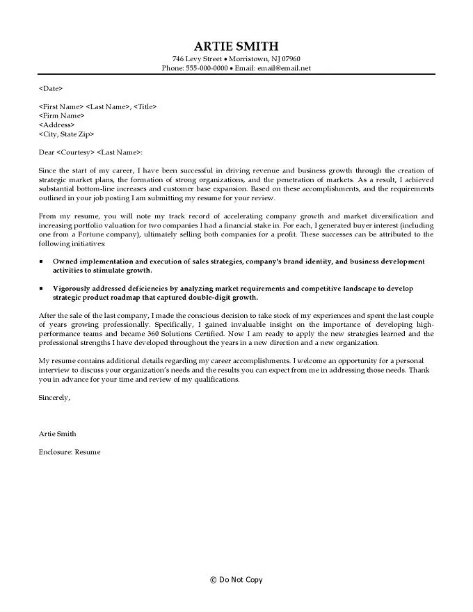 34843 business development cover letter formatting