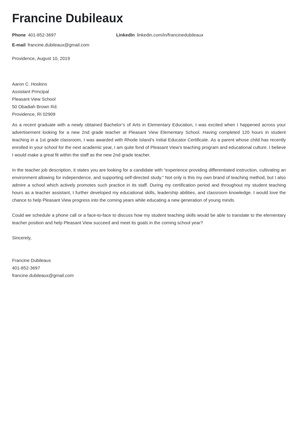 34856 teacher cover letter closing