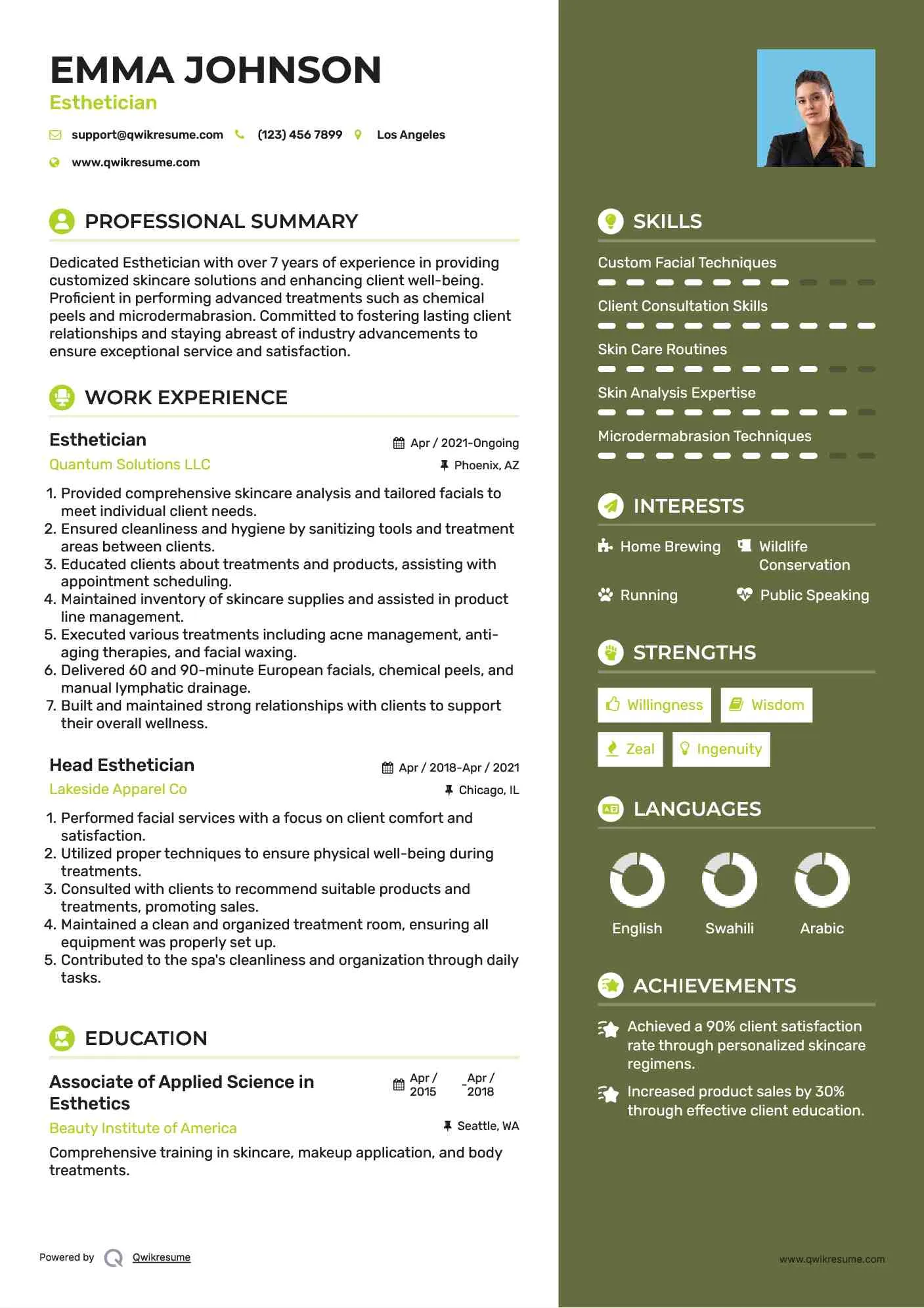 34866 esthetician portfolio