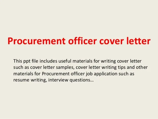 34870 procurement officer cover letter achievements