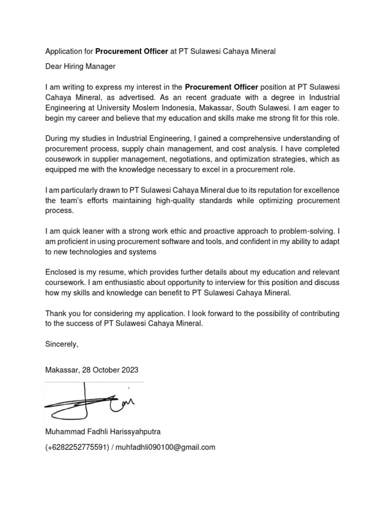 34870 procurement officer cover letter header