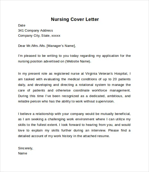 34874 nurse writing cover letter