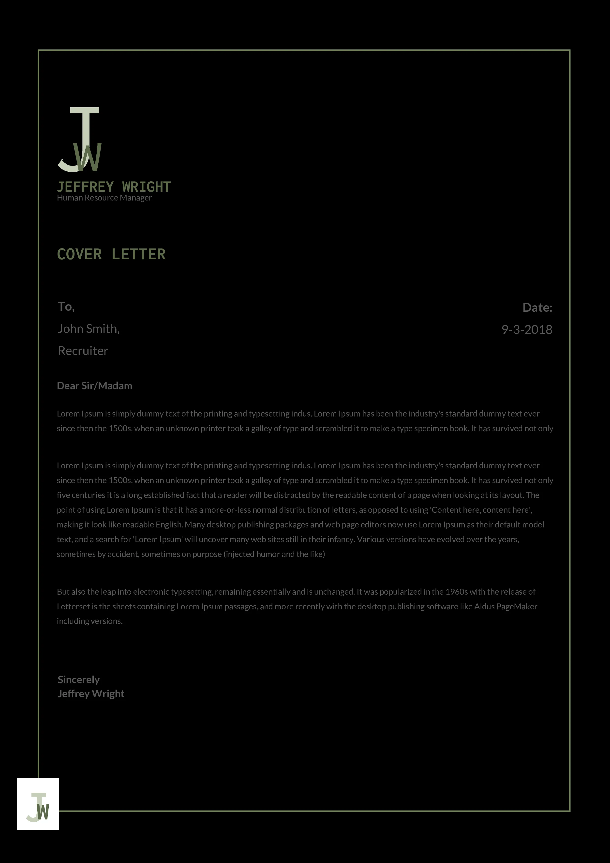 34876 cloud storage cover letters