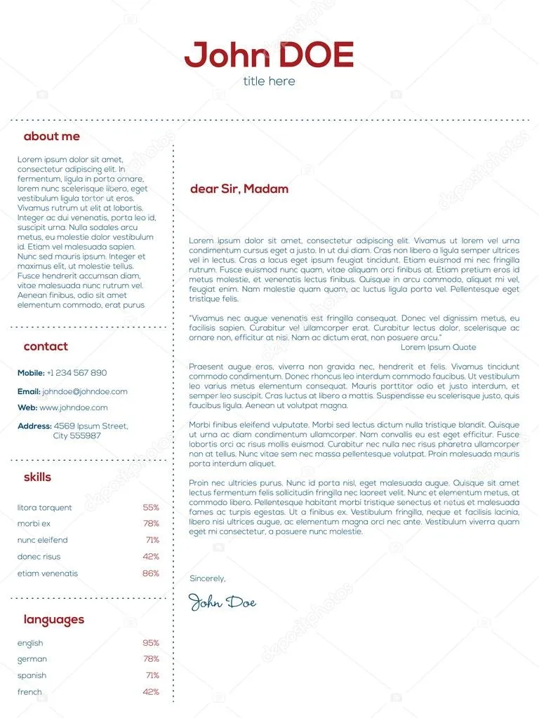 34883 cover letter design font