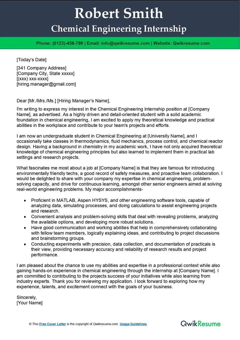 34894 engineering internship letter formatting