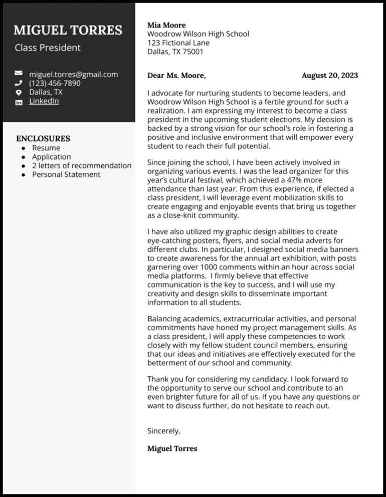 34895 student cover letter skills