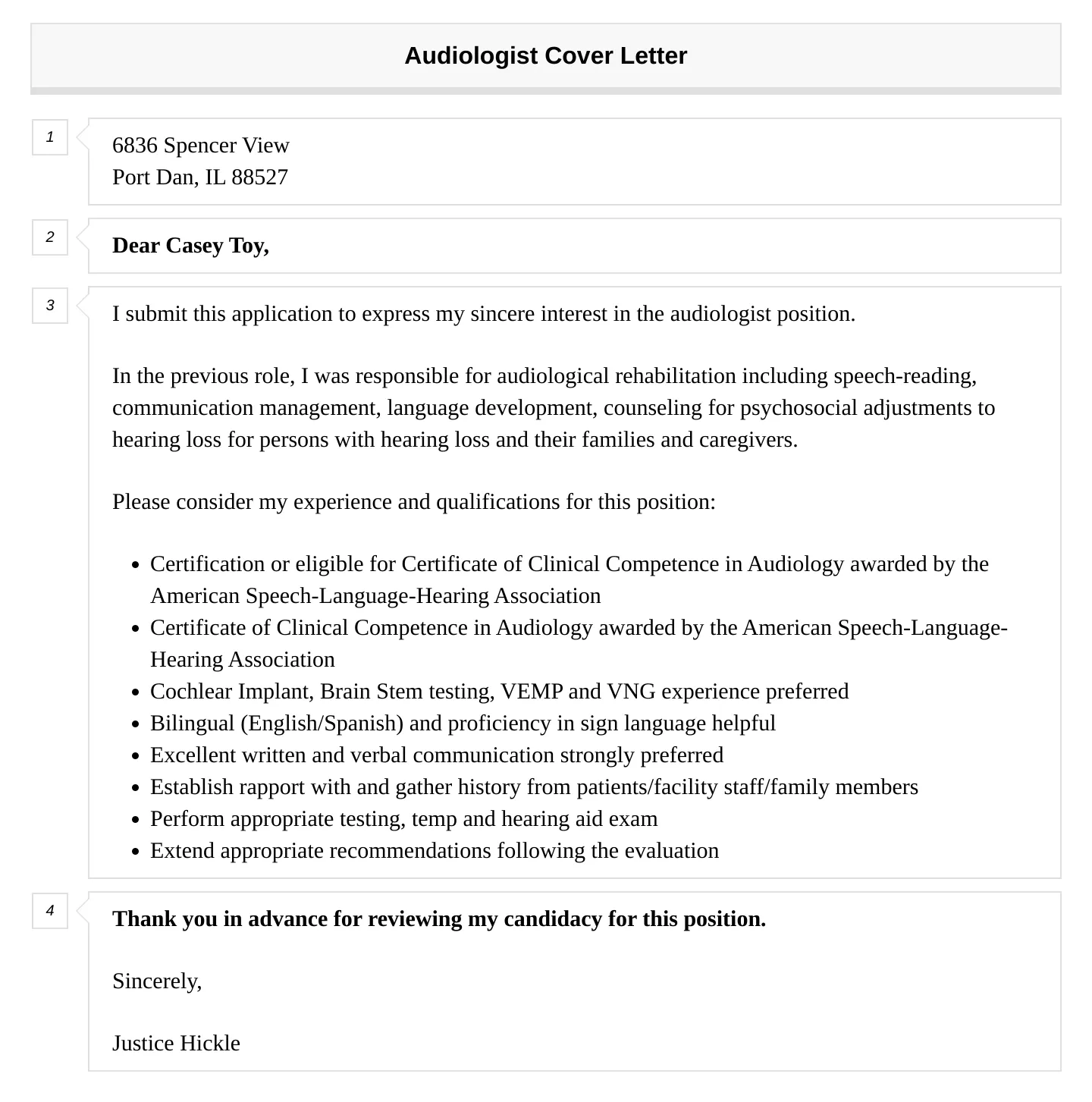 34901 audiologist cover letter skills