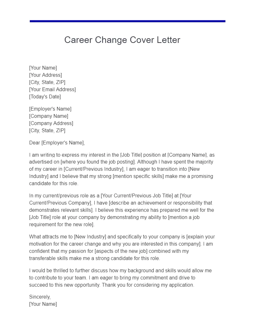 34904 career change cover letter