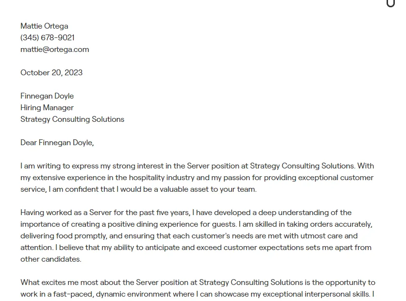 34909 cover letter formatting