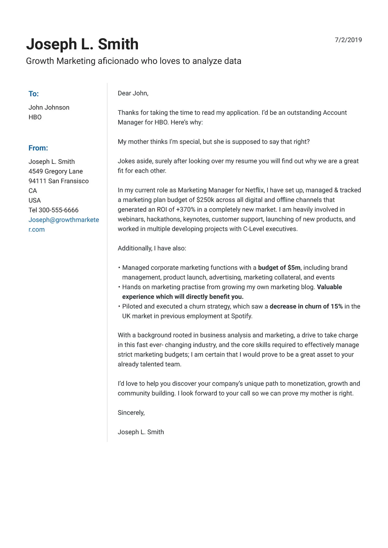 34911 marketing cover letter skills