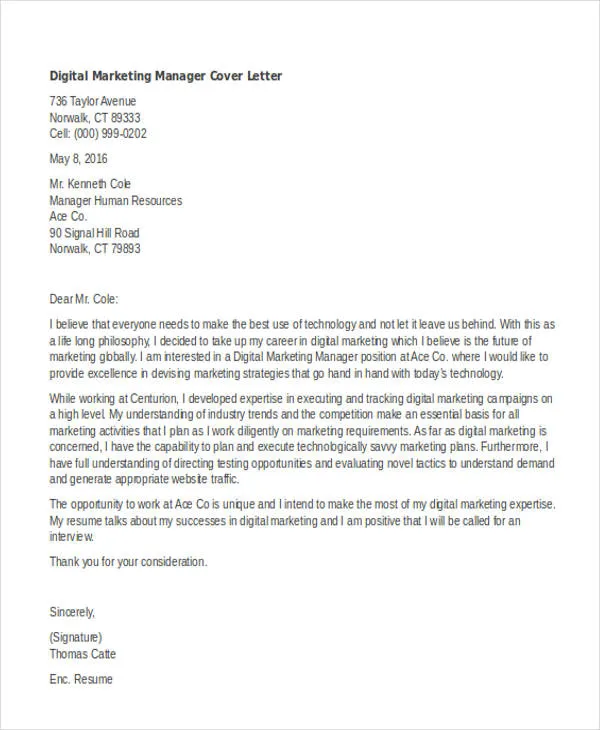 34911 marketing cover letter tailoring