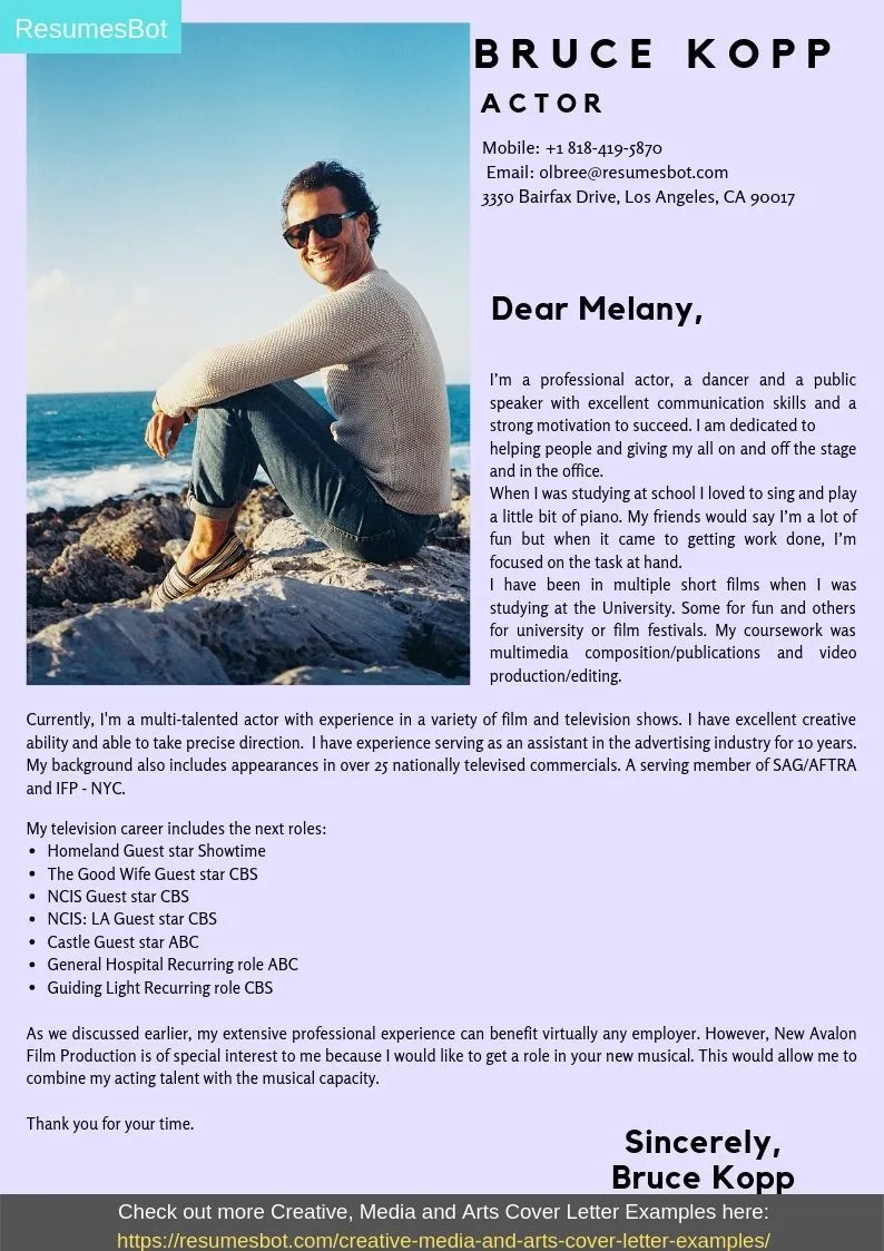 34918 actor cover letter