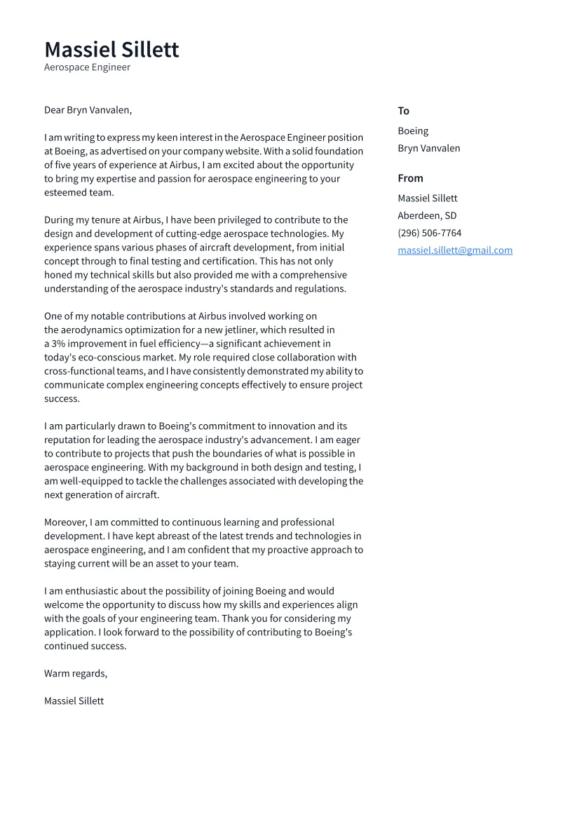 34952 aerospace engineer cover letter