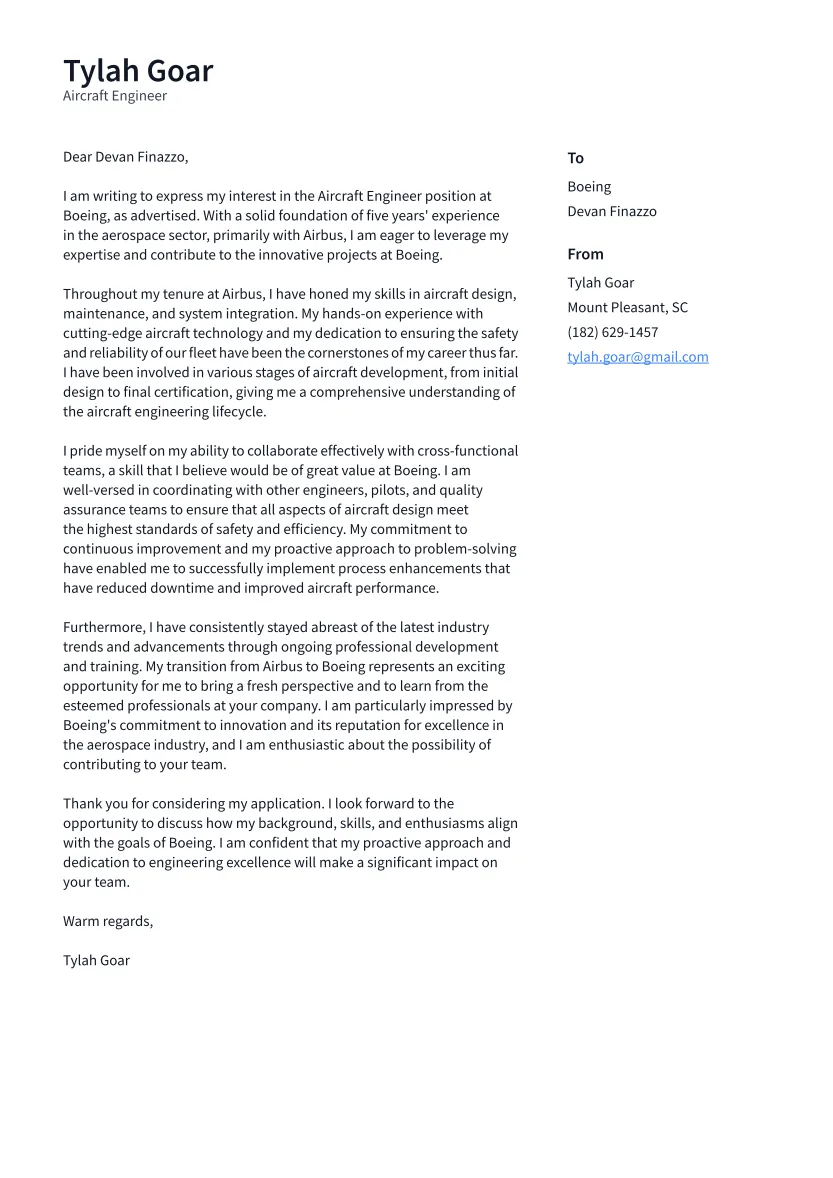 34952 cover letter formatting