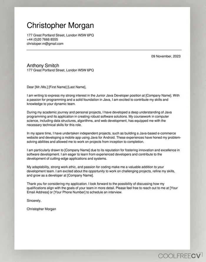 34967 career changer cover letter