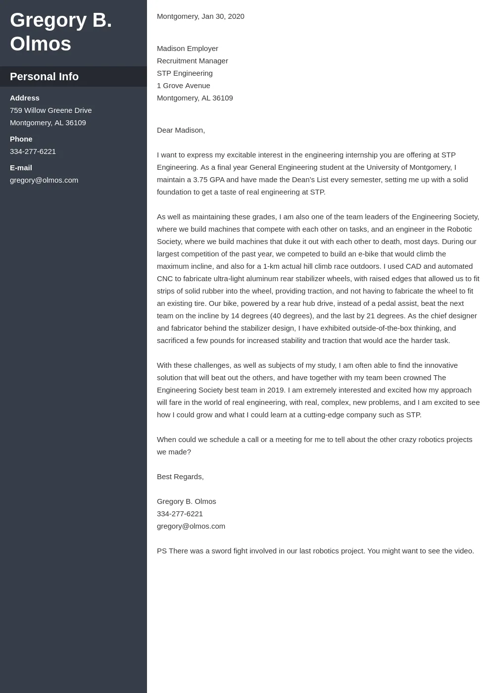 34973 engineering cover letter tips