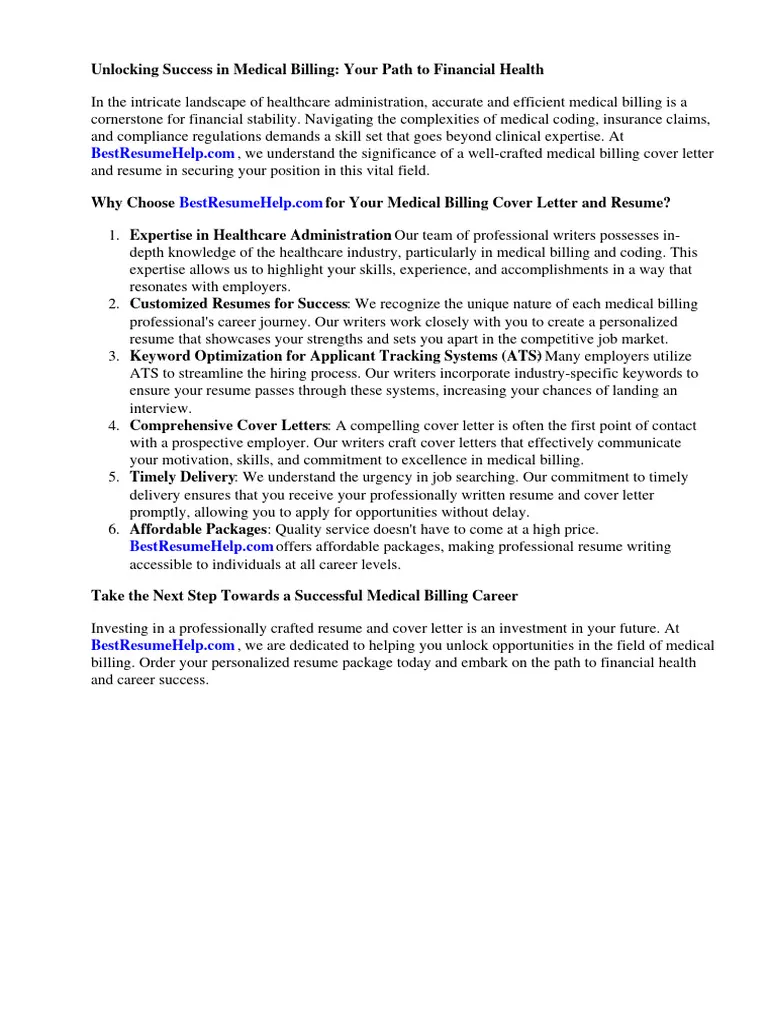 34998 medical billing cover letter