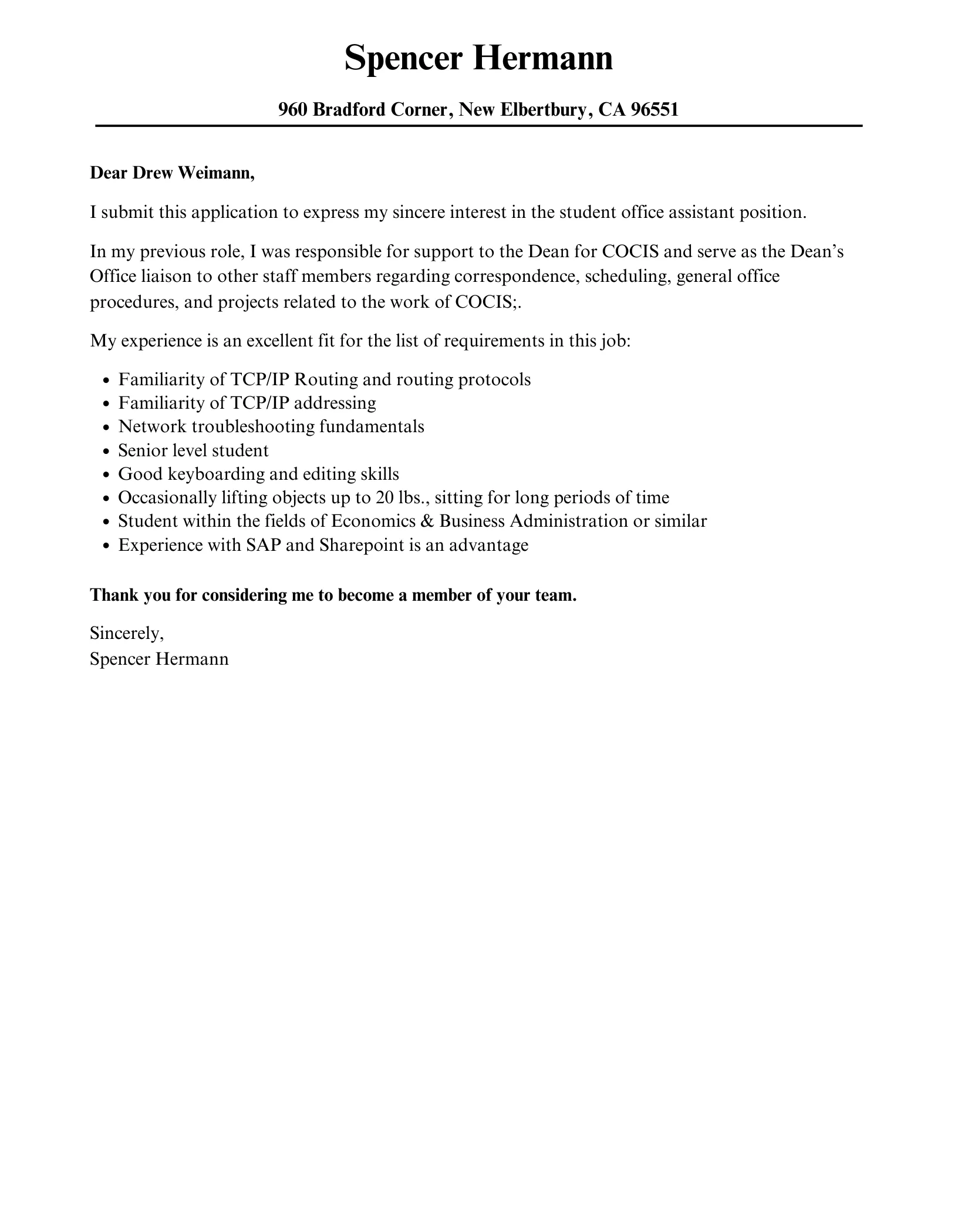 35009 cover letter formatting tips