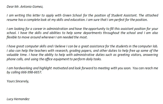 35009 cover letter template student