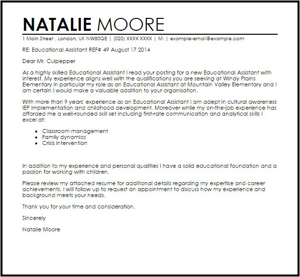 35009 professional cover letter example