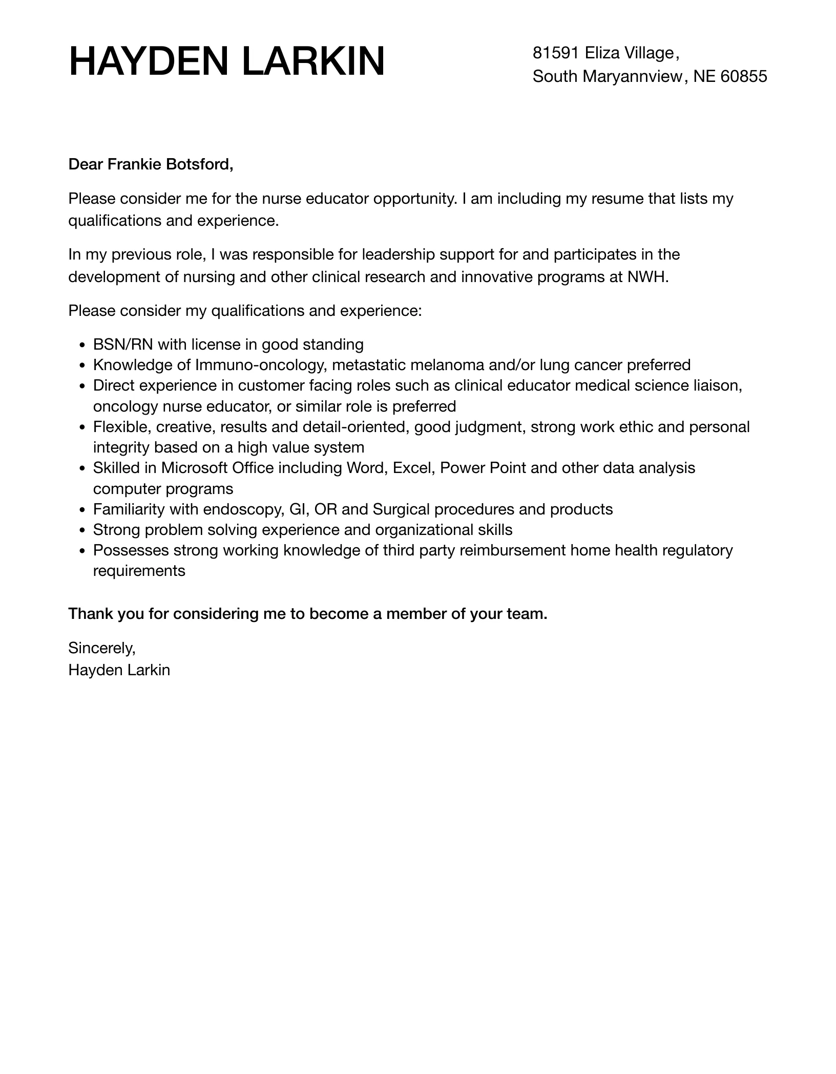 35020 cover letter format nurse educator