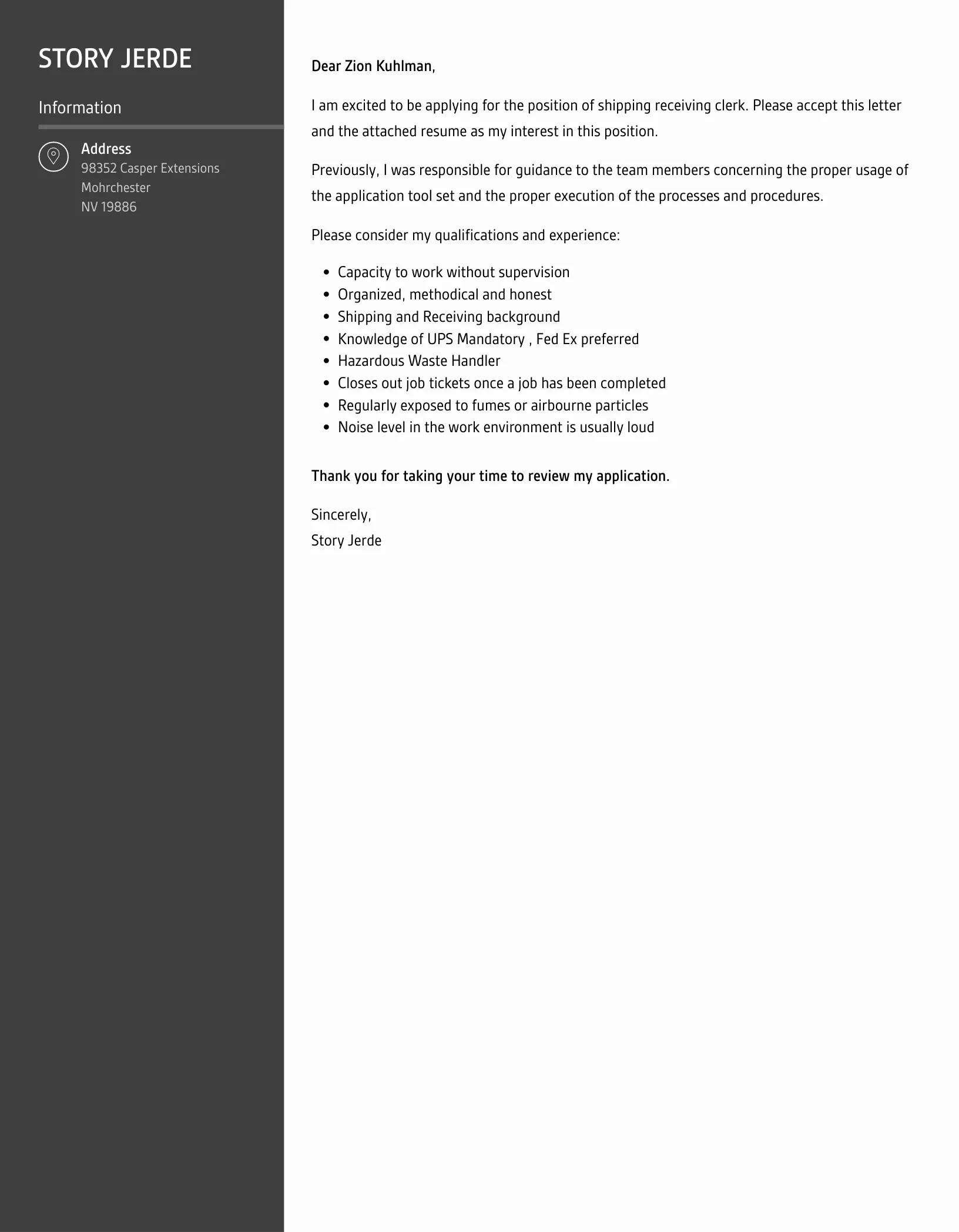 35030 tailoring cover letter