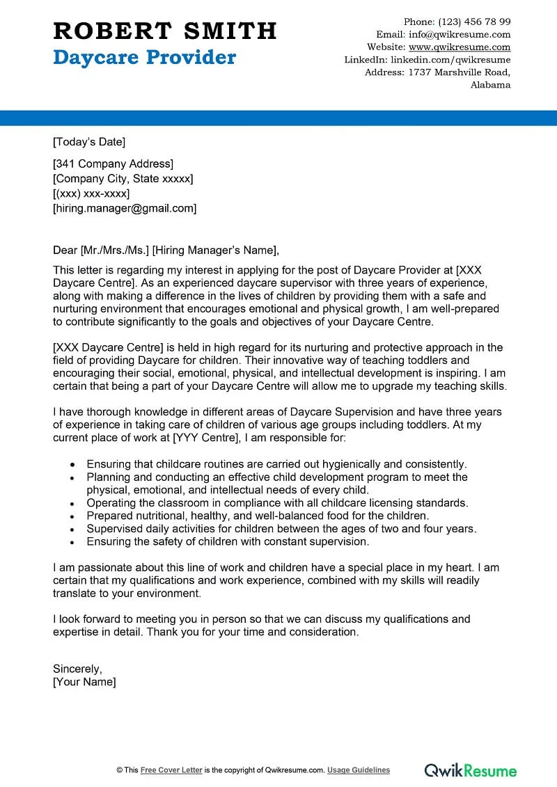 35042 daycare worker cover letter image1