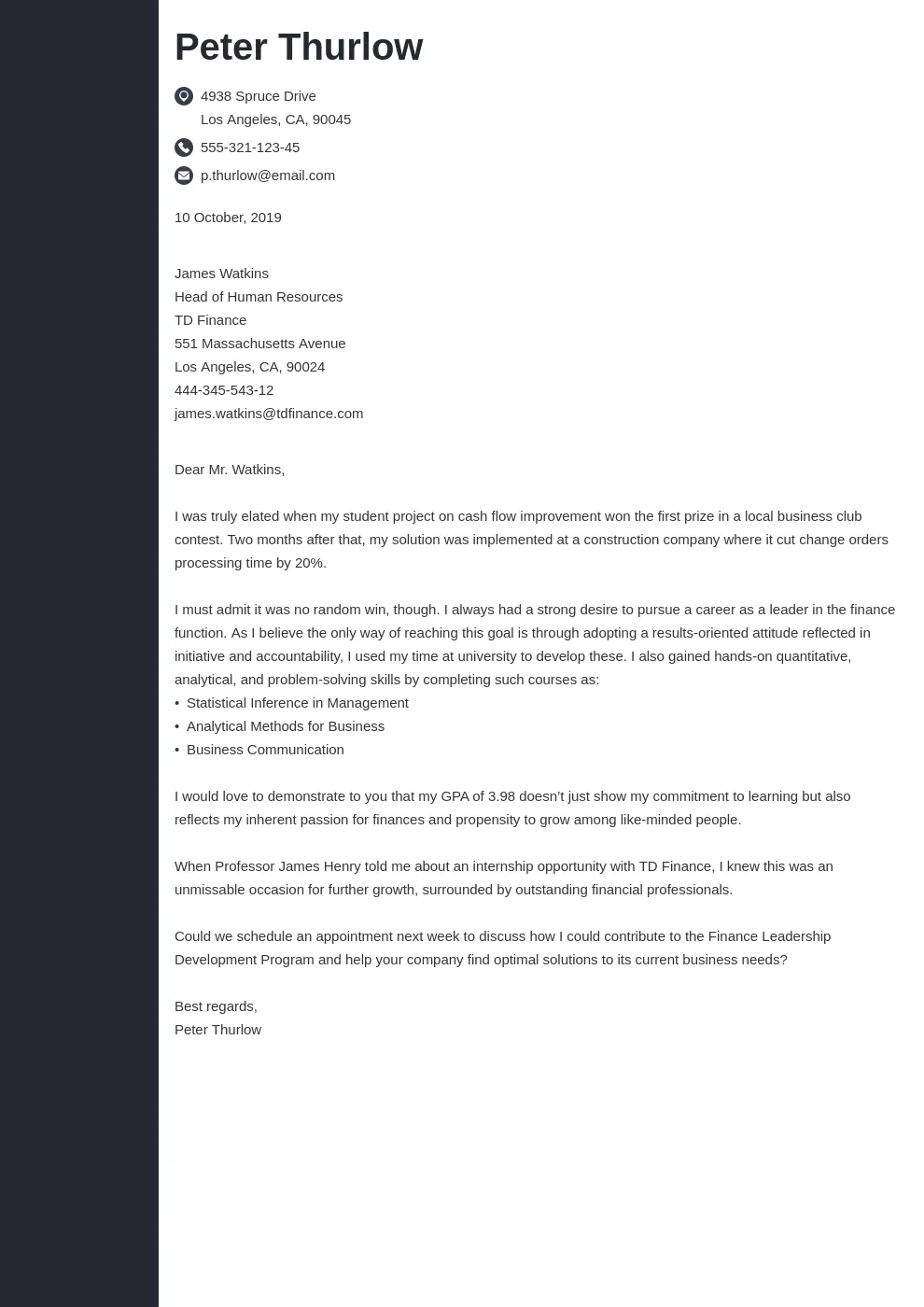 35049 experience in cover letter