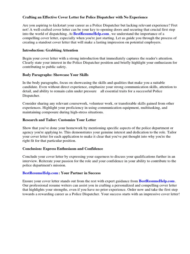 35074 911 dispatcher cover letter