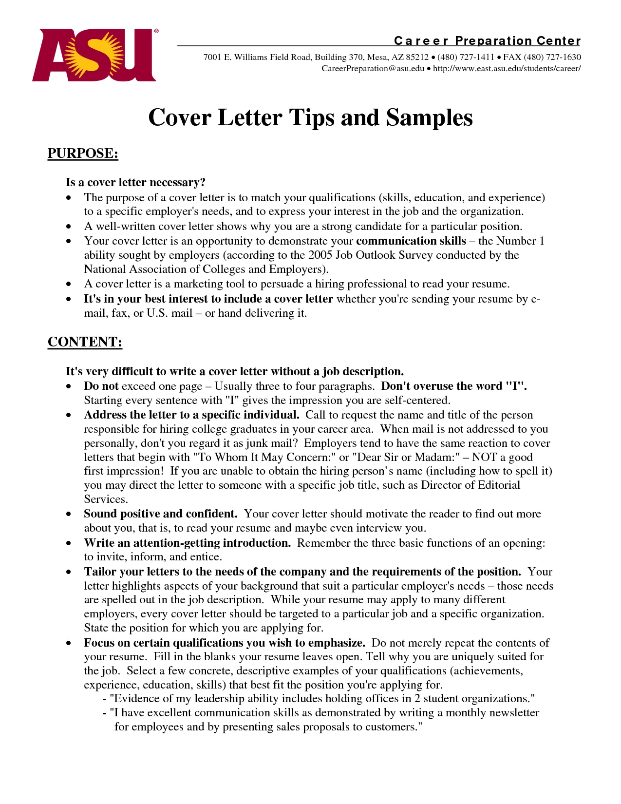 35080 cover letter formatting