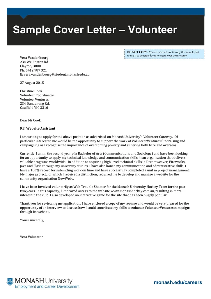 35095 volunteer manager cover letter enthusiasm