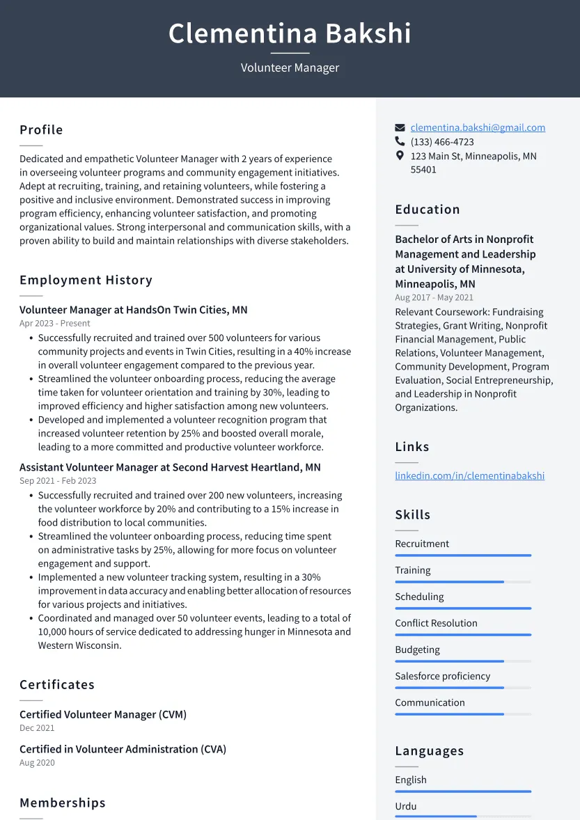 35095 volunteer manager cover letter header