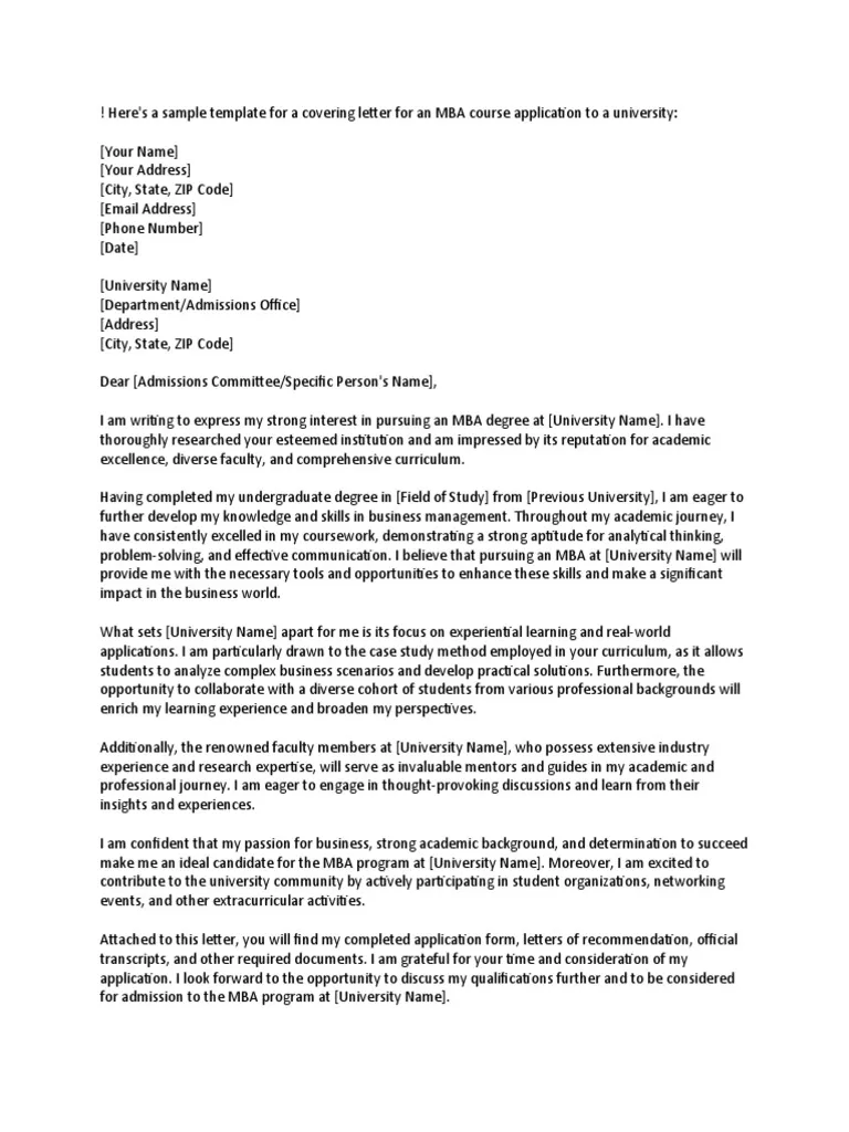 35096 mba cover letter closing