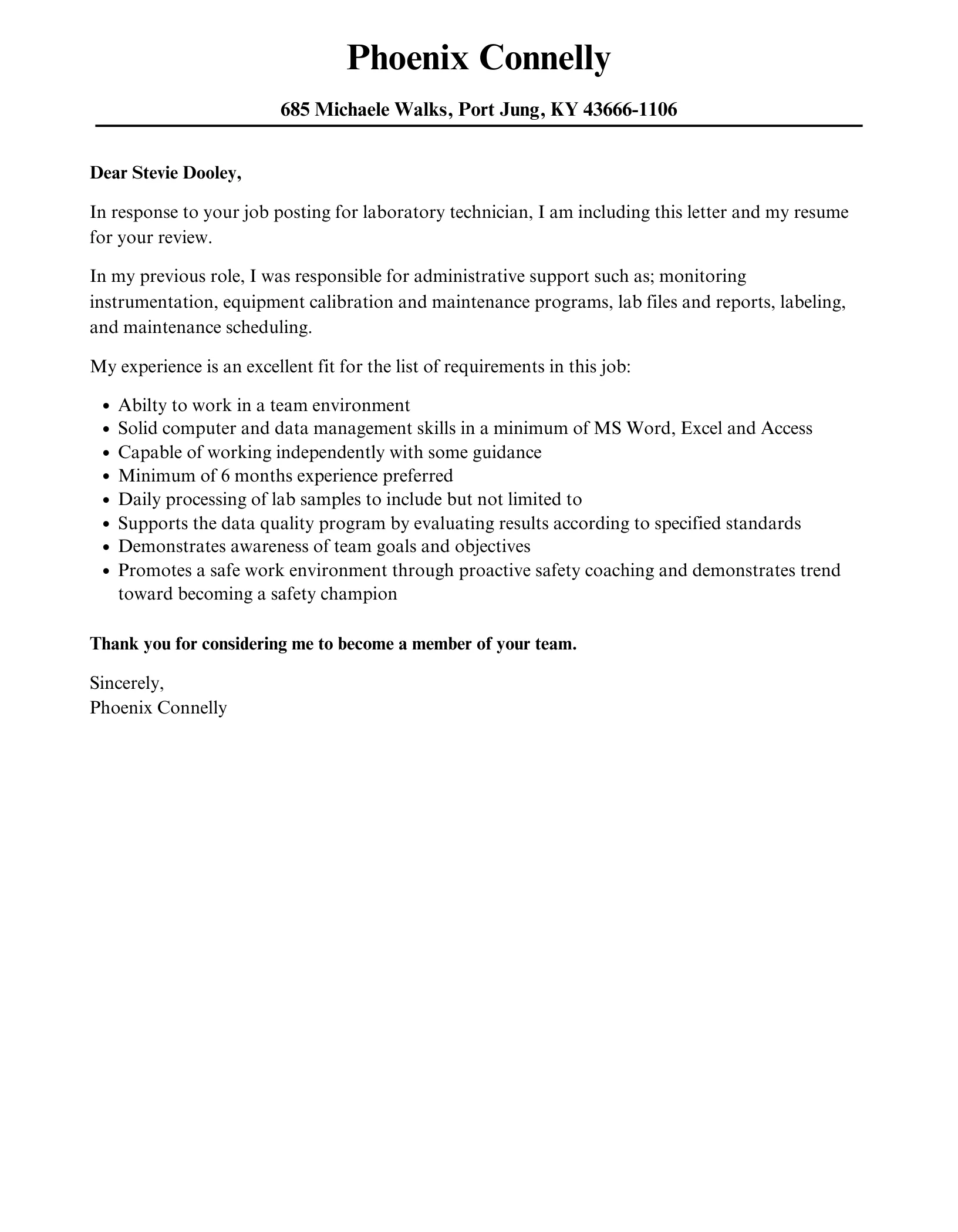 35105 cover letter formatting