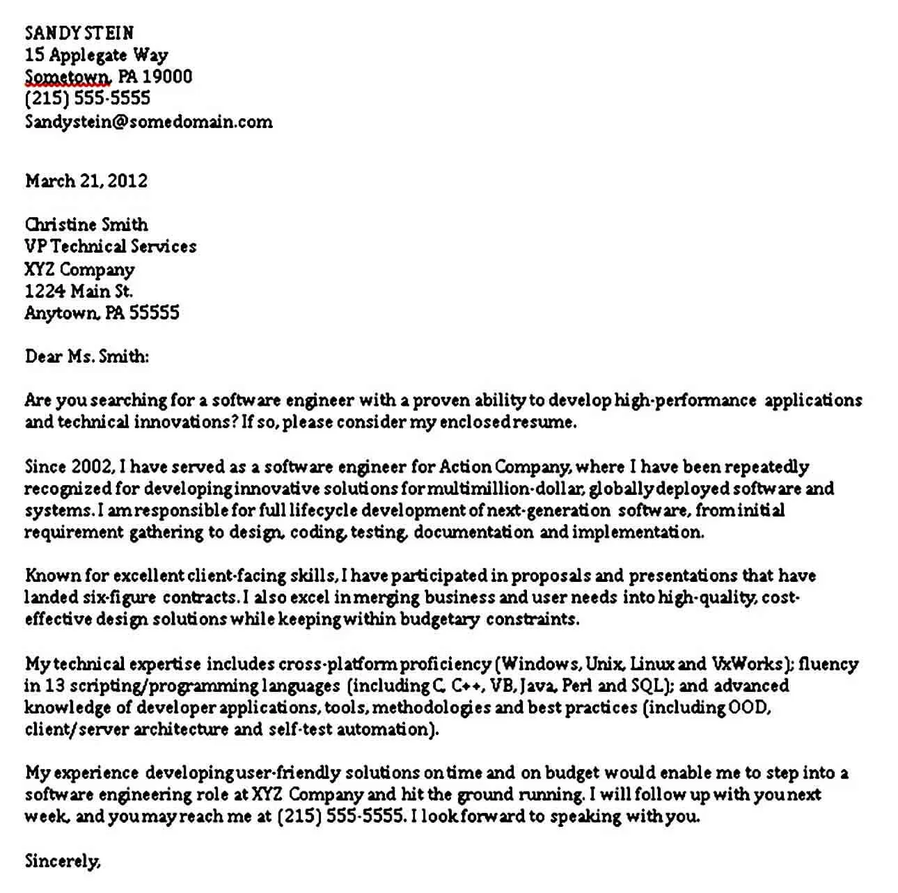 35119 cover letter software engineer formatting